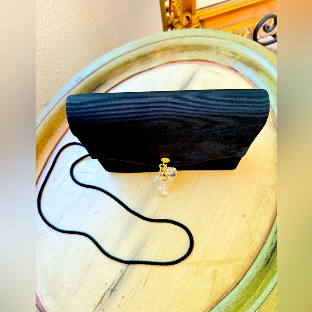 Vintage Designer Black Crystal Hand Bag Purse - Picture 15 of 17